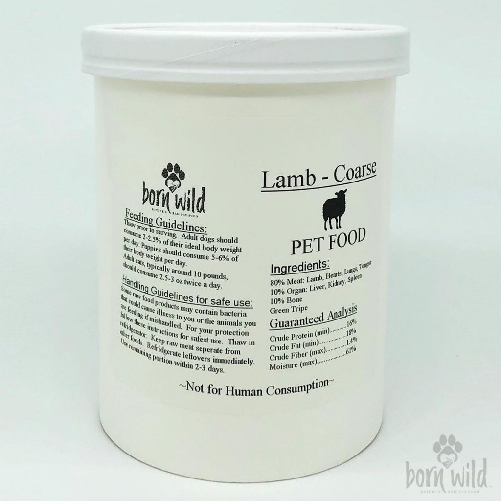 Lamb Coarse - Born Wild Raw Pet Food